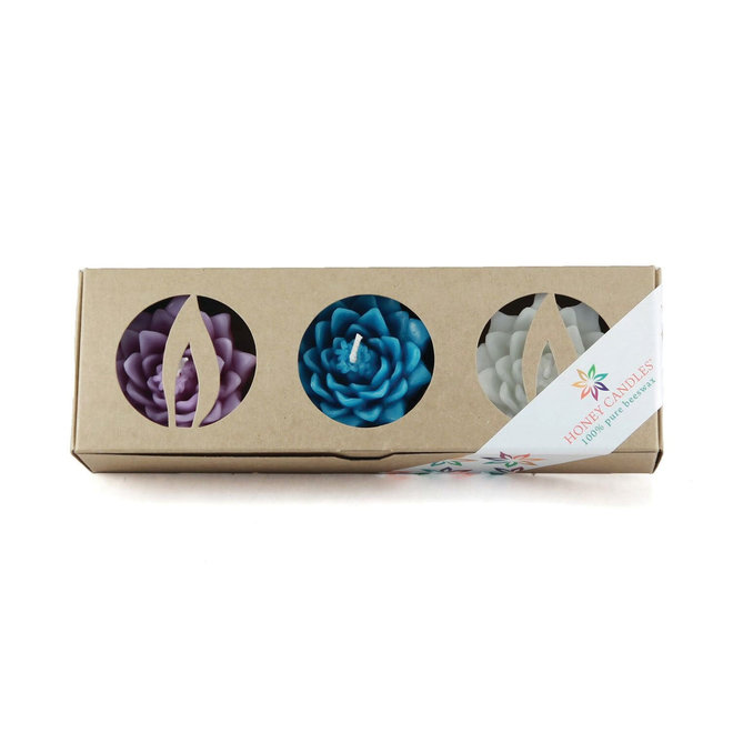 BEESWAX FLOATING LOTUS CANDLES - TRANQUIL