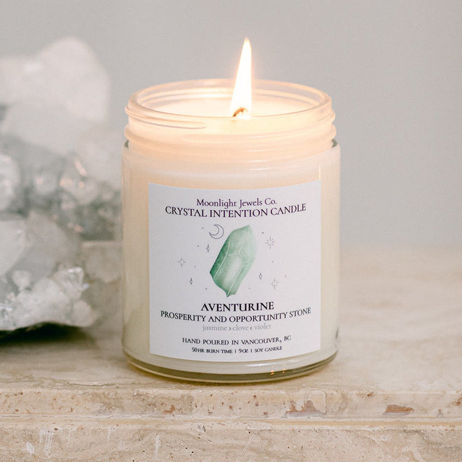 CRYSTAL INTENTION CANDLE - AVENTURINE
