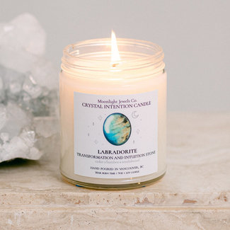 Moonlight Jewels Co. CRYSTAL INTENTION CANDLE - LABRADORITE