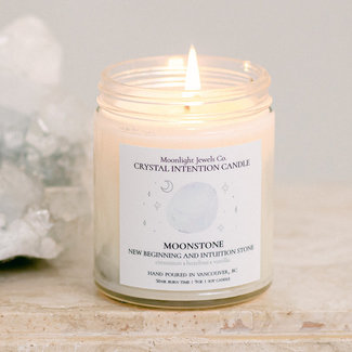 Moonlight Jewels Co. CRYSTAL INTENTION CANDLE - MOONSTONE