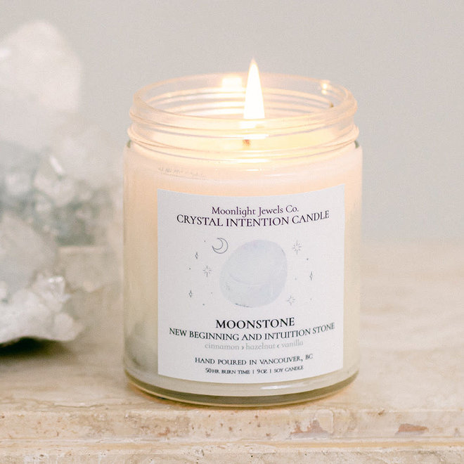 CRYSTAL INTENTION CANDLE - MOONSTONE