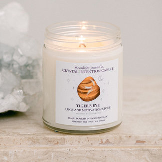 Moonlight Jewels Co. CRYSTAL INTENTION CANDLE - TIGER'S EYE