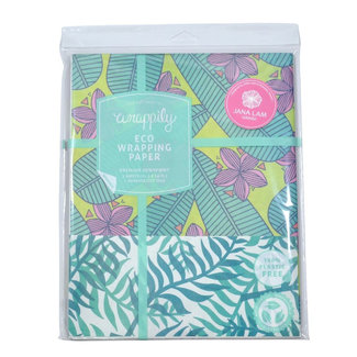Wrappily Eco Gift Wrap Co. EVERYDAY ECO WRAPPING PAPER - PLUMERIA PALMS