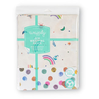Wrappily Eco Gift Wrap Co. EVERYDAY ECO WRAPPING PAPER - RAINBOW SAILS DOT