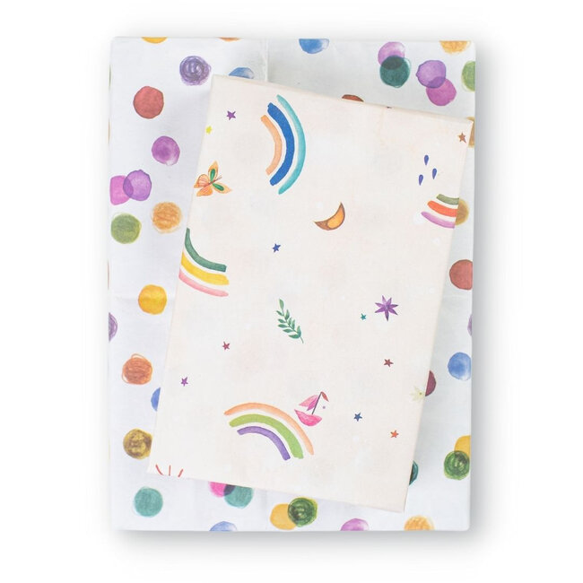 Everyday Eco Wrapping Paper Rainbow Sails Dots Carbon Environmental