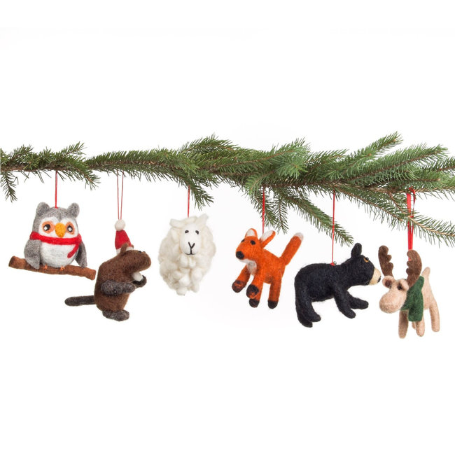 Animal Felt Ornaments Carbon Environmental Boutique