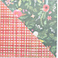 Winter Floral + Red Homespun Plaid Holiday Eco Wrapping Paper