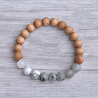 Salt & Moon Mystic Beach Gemstone + Cedar Wood Bracelet