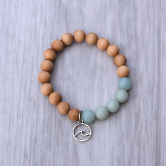 Salt & Moon Calm Seas Gemstone + Cedar Wood Bracelet