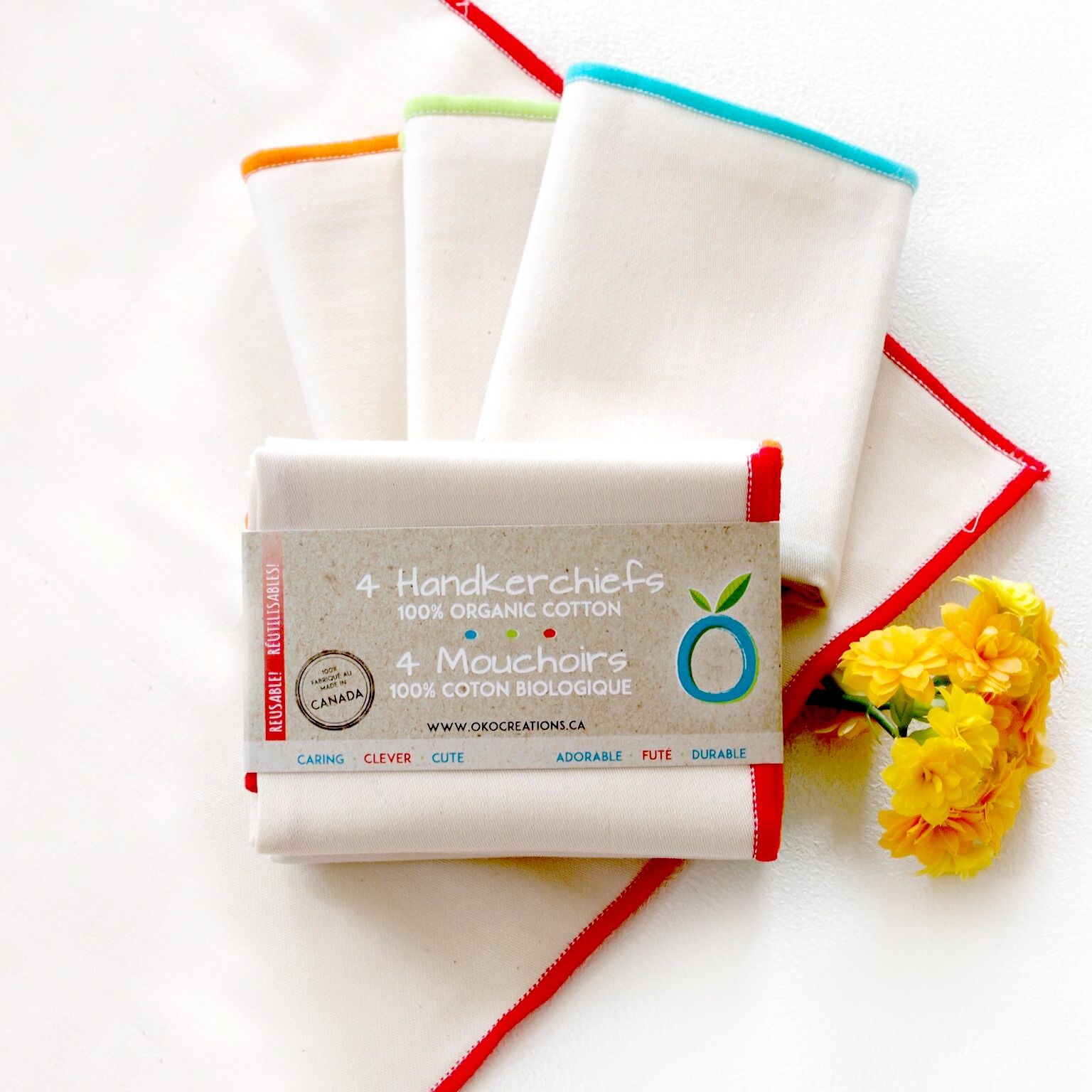 Organic Cotton Handkerchiefs Carbon Environmental Boutique