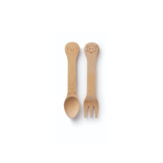 Bambu Bamboo Kids Fork + Spoon Set