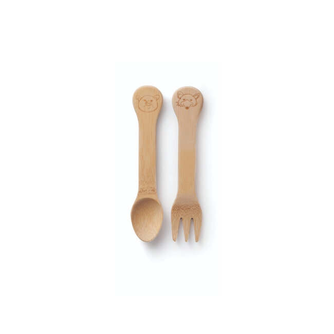 Bamboo Kids Fork + Spoon Set