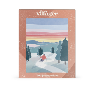 Villager Puzzles Sunset Ski 500 Piece Puzzle