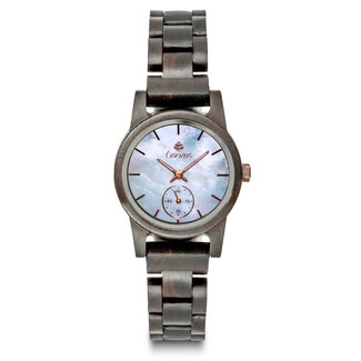 Tense Watches Small Hampton Leadwood w/Mother of Pearl Watch