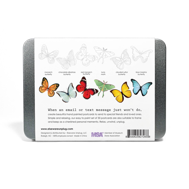 Elsewhere Coloring Postcards | 30-Card Art Set in Tin - Carbon Boutique
