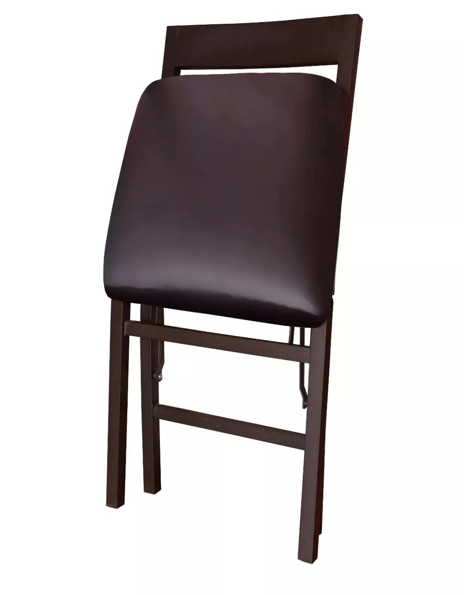 Ladder back folding chair - brown