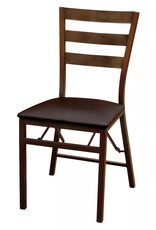Ladder back folding chair - brown