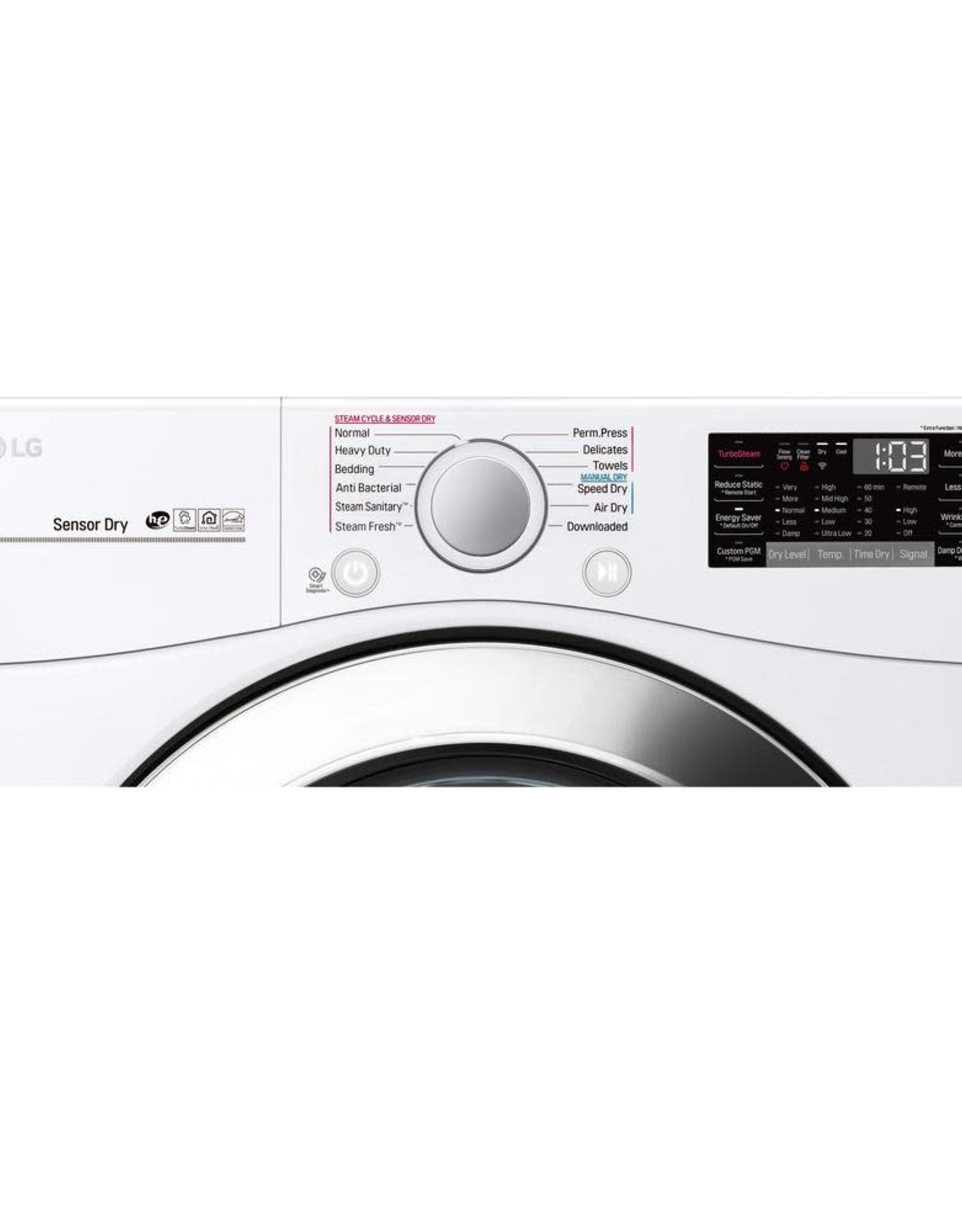 GE LG Stackable Electric Dryer with Turbo Steam