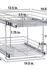 Household Essentials Glidez Standard 2-Tier Under Cabinet Sliding Organizer, Size: 14.5 in