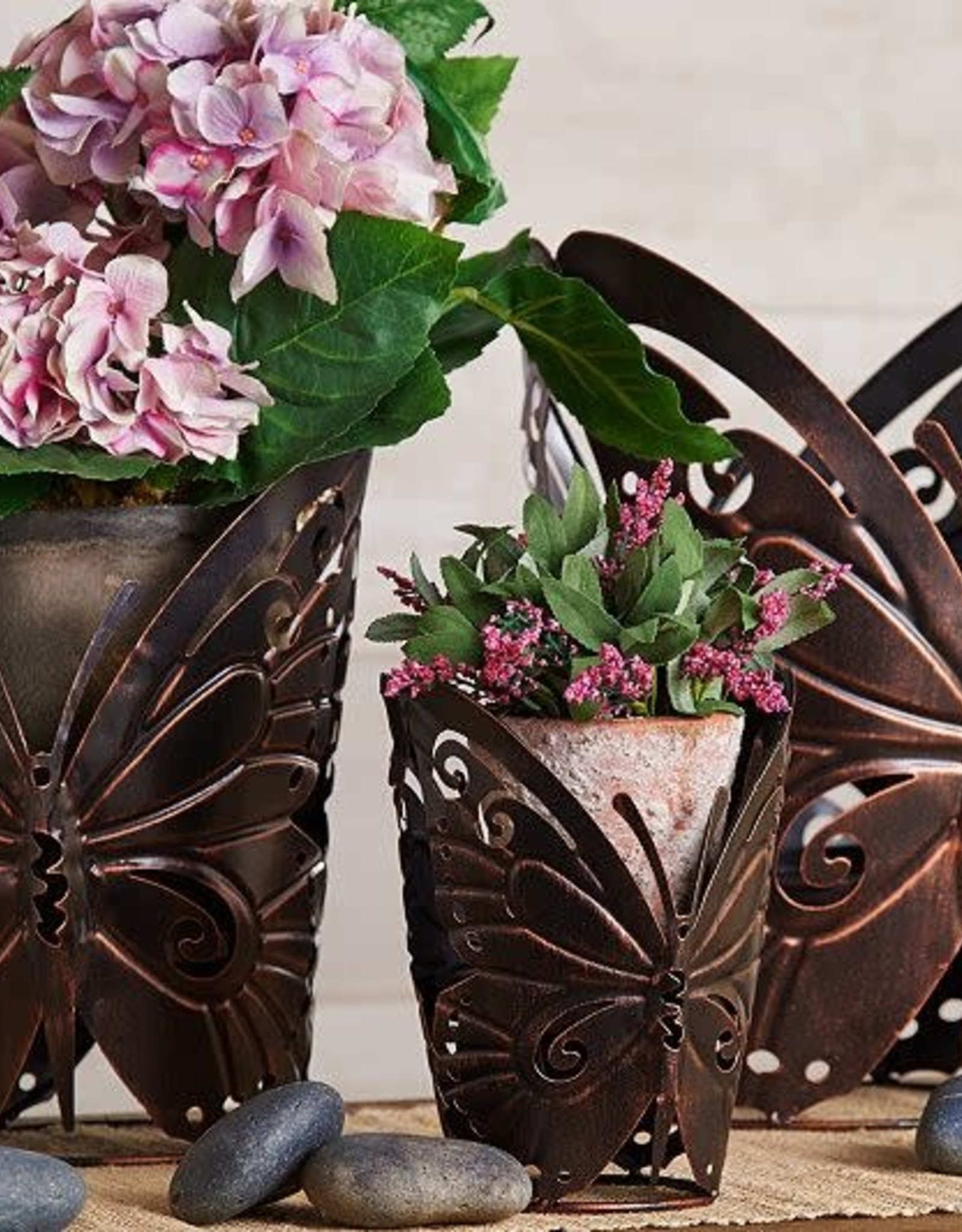 Set of 3 Metal Butterfly Holders by Valerie