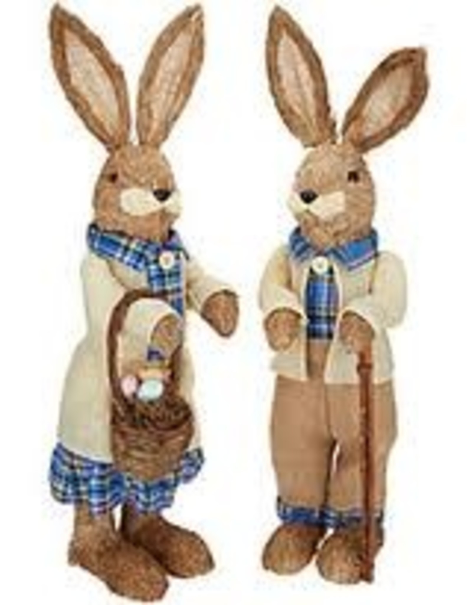 Sisal Bunny Couple in Outfits Blue Plaid