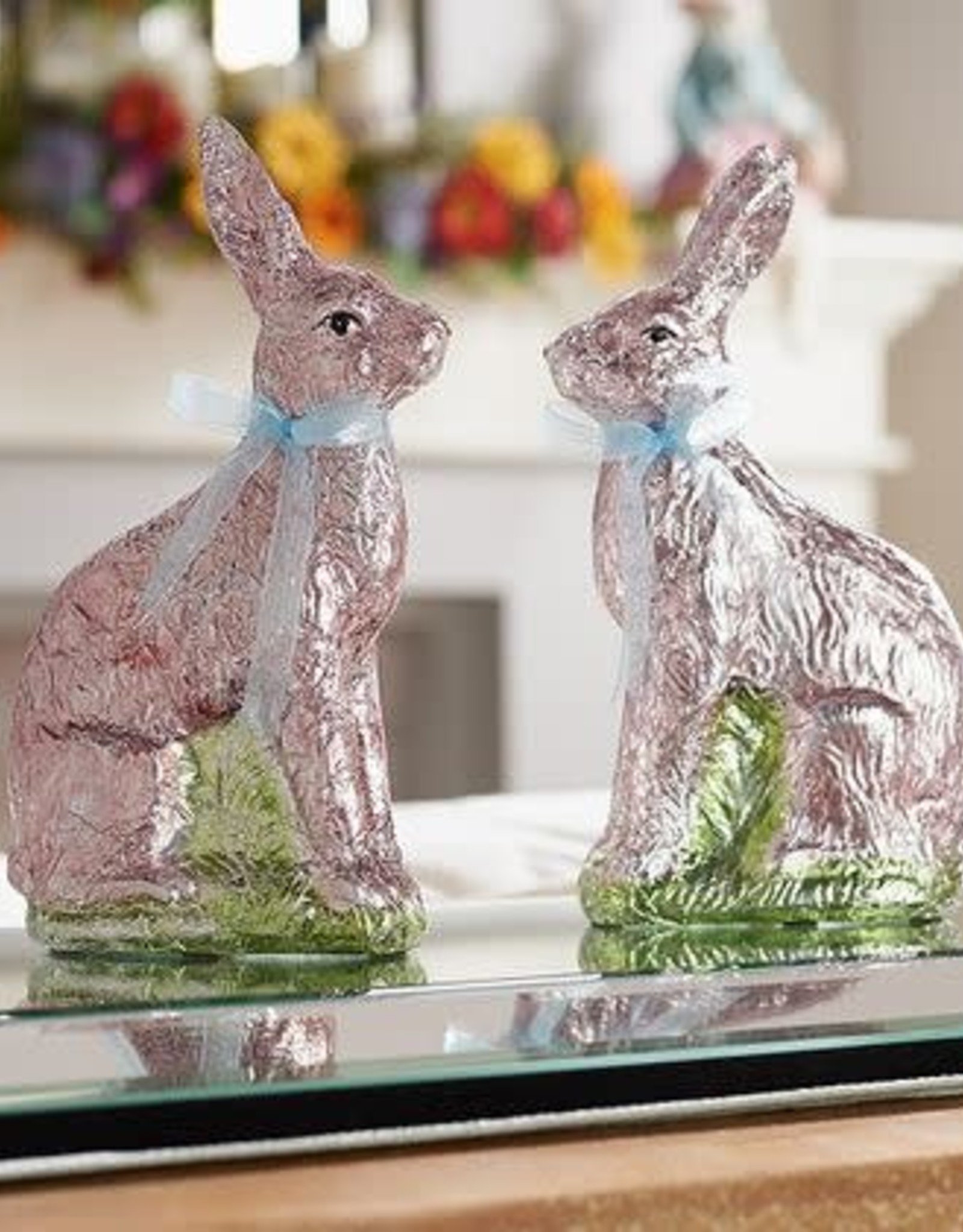 Set of (2) 9" Foil Wrapped Bunnies by Valerie