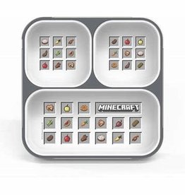 Minecraft 3 section stackable lunch kit w/ lock tight lid