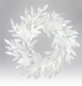 Silver Bay Leaf Christmas Wreath