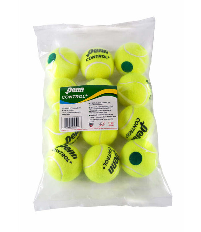 Head/Penn Penn-Balls Control Plus Green Dot - 12 Poly Bag