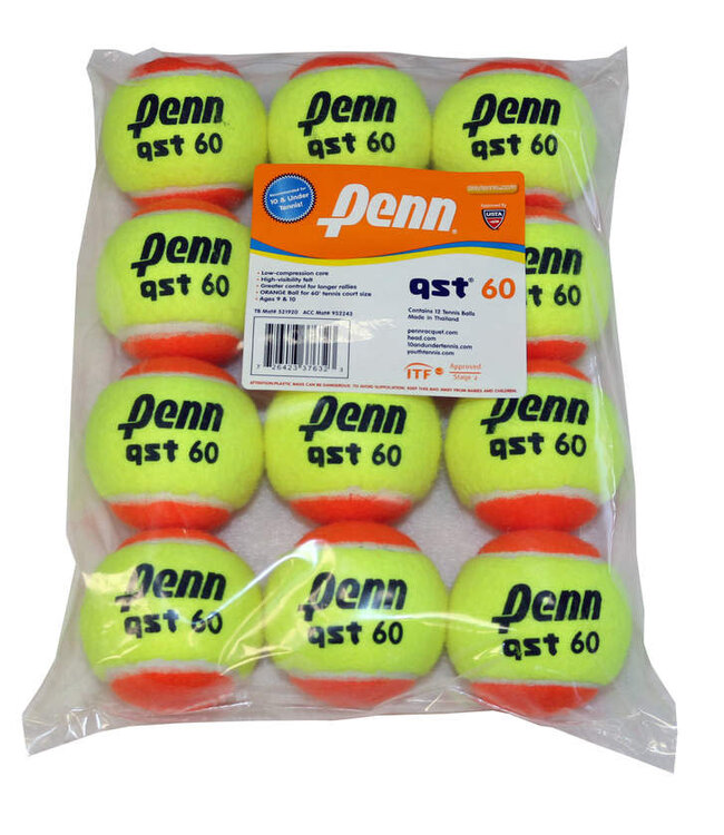 Head/Penn Penn-ball QST 60 Orange/Yellow 12 Pack