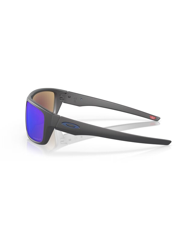 Oakley Drop Point Sunglasses (Matte Dark Grey Frame) - Prizm Sapphire Polarized Lenses