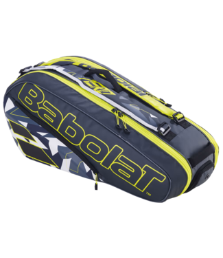 Babolat 2023 PURE AERO 6 Racket Bag - Grey/Yellow/White