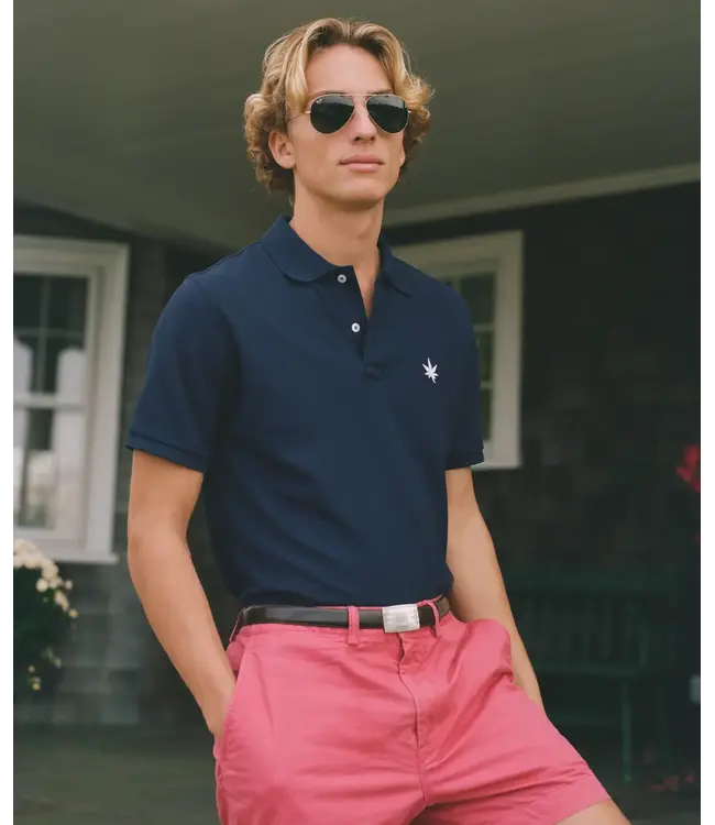 Boast 1983 Classic Pique Polo Navy/White Leaf Ms