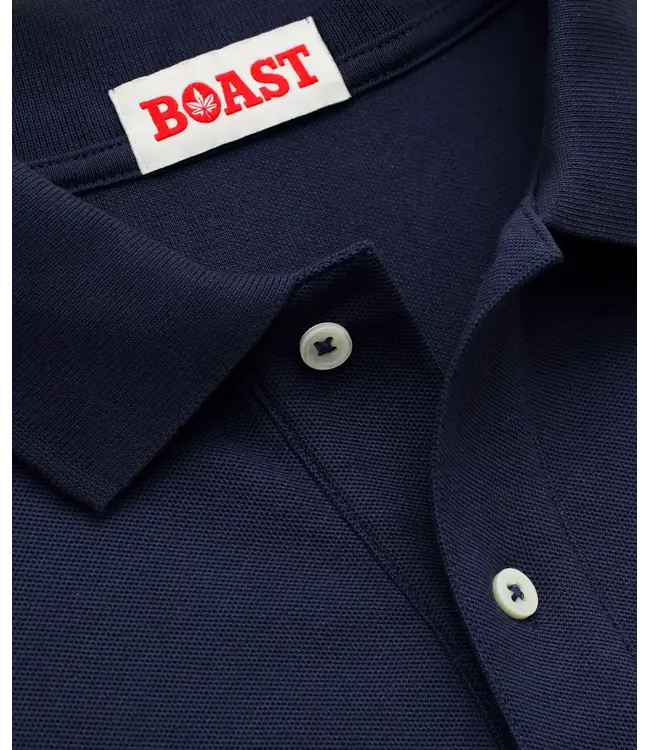 Boast 1983 Classic Pique Polo Navy/White Leaf Ms