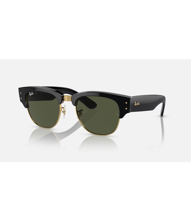 Rayban Mega Clubmaster Black on Arista Gold/Green