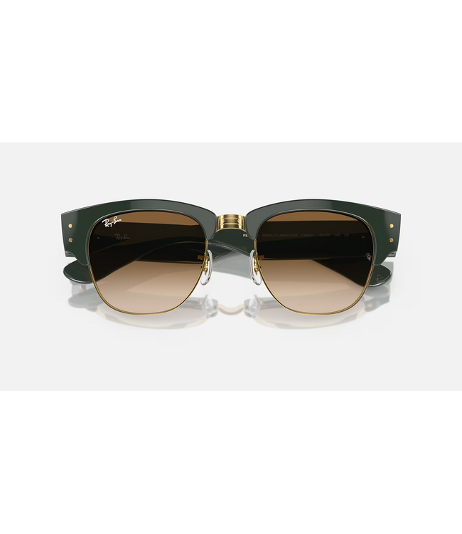 Rayban Mega Clubmaster Green on Arista Gold/Clr. Grad. Brn.