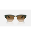 Rayban Mega Clubmaster Green on Arista Gold/Clr. Grad. Brn.