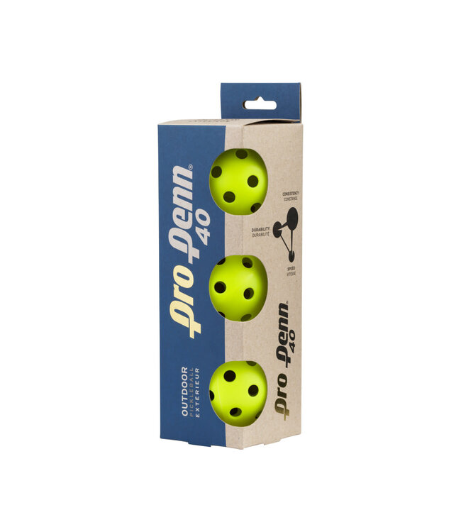 Head/Penn Pro Penn 40 Outdoor 3 Pack Pickleballs