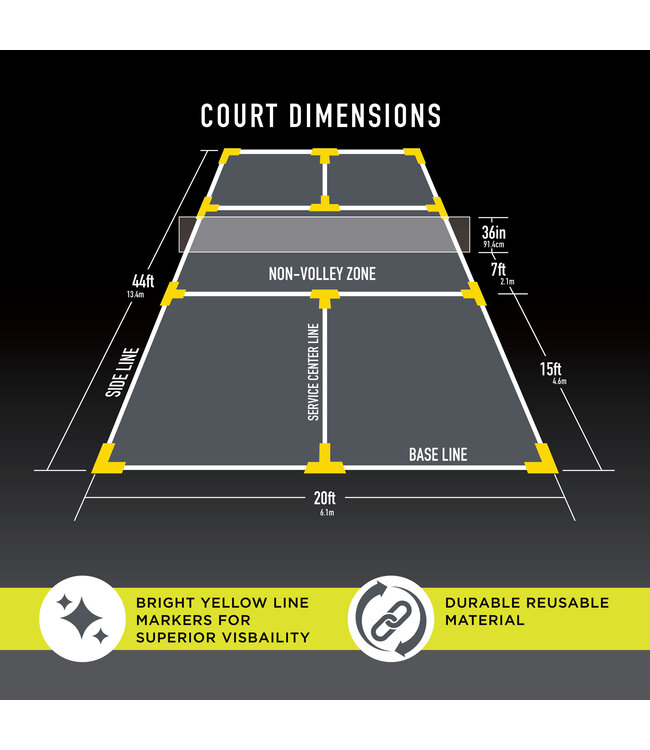 Franklin Sports Inc. Pickleball Court Marker Yellow