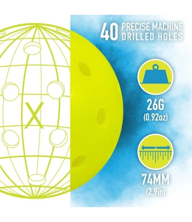 Franklin Sports Inc. Pickleball X-40 12 Pack Mesh Bag Optic