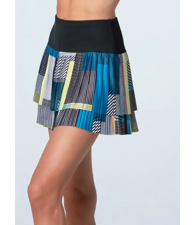 Lucky In Love Stripe it Up Pleated Skirt W's