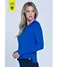 Lucky In Love High Low Breezy Long Sleeve Electric Blue