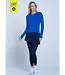 Lucky In Love High Low Breezy Long Sleeve Electric Blue