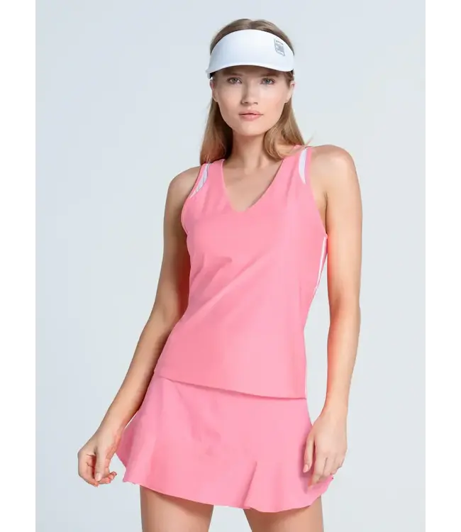 Lucky In Love Shimmer V-Neck Tank w/ Bra