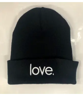Beanie Embroidered Love Black