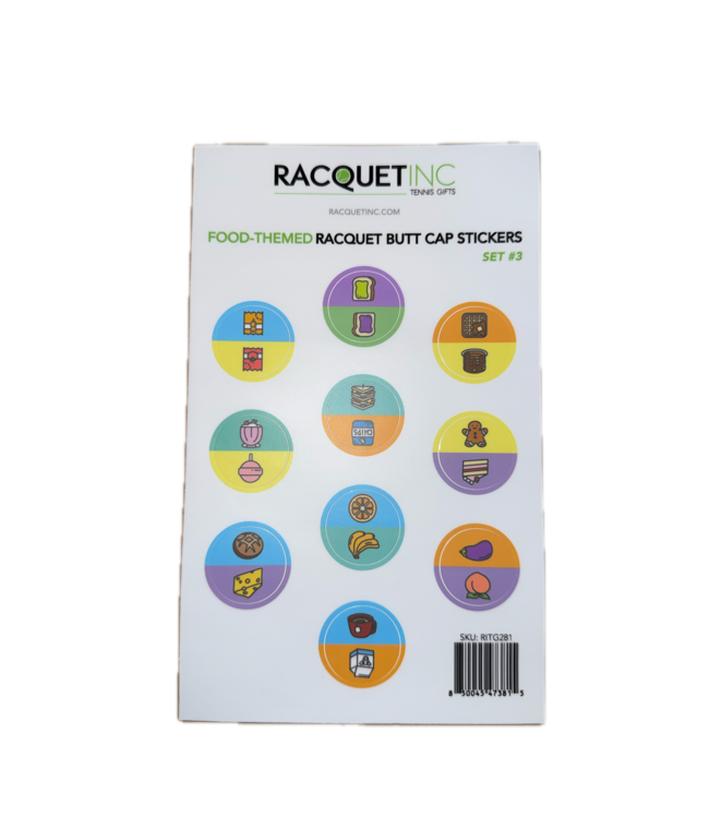 Racquet Inc. Food-Themed Racquet Butt Cap Sticker (10pack)
