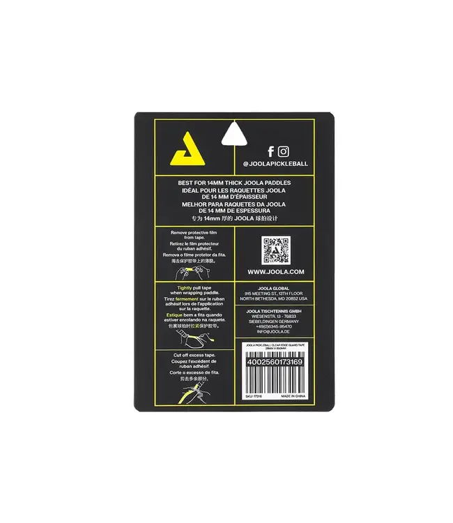 Joola Pickleball Clear Edge Guard Tape 3-Pack