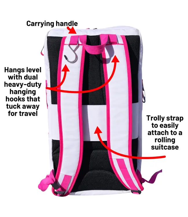 oktō Pro Elite Ultimate Paddle Sport Backpack White & Pink