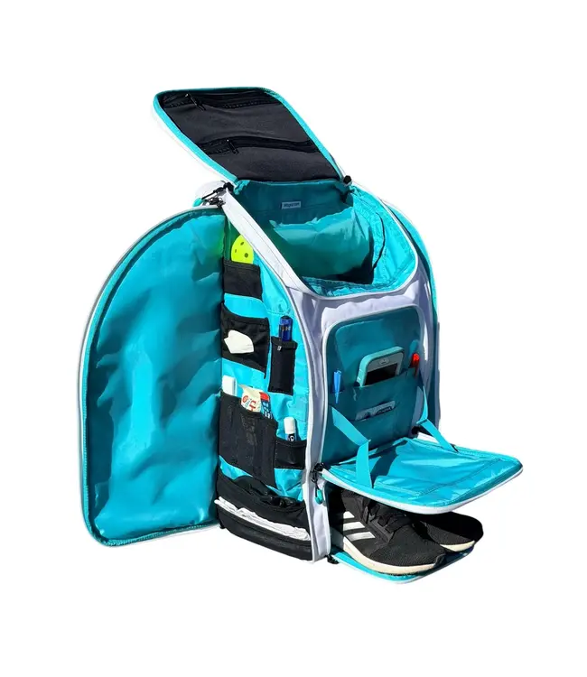 oktō Pro Elite Ultimate Paddle Sport Backpack White & Teal