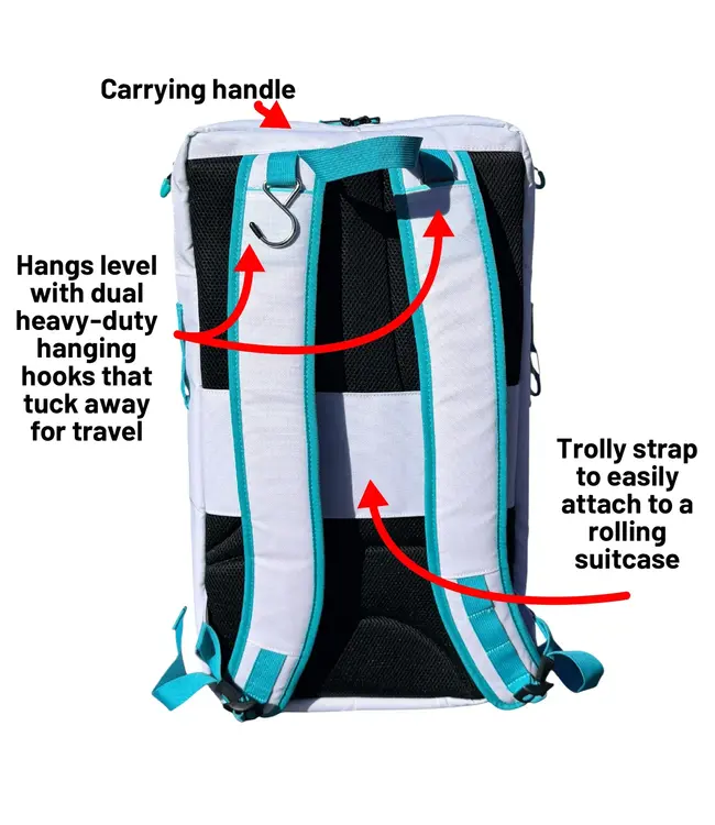 oktō Pro Elite Ultimate Paddle Sport Backpack White & Teal